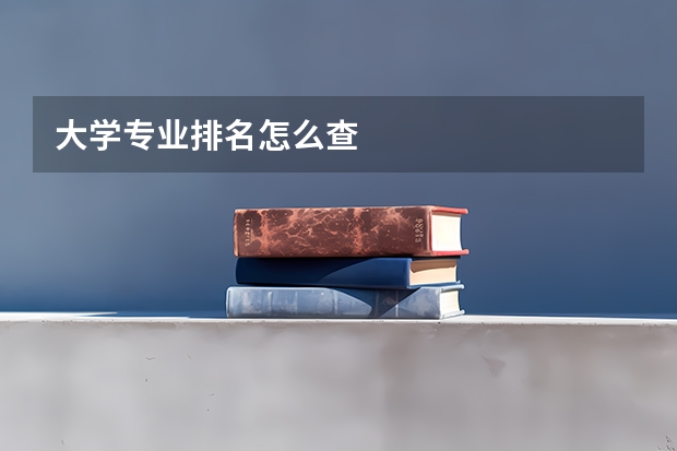 大学专业排名怎么查