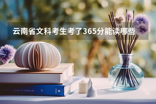 云南省文科考生考了365分能读哪些好的专科学校